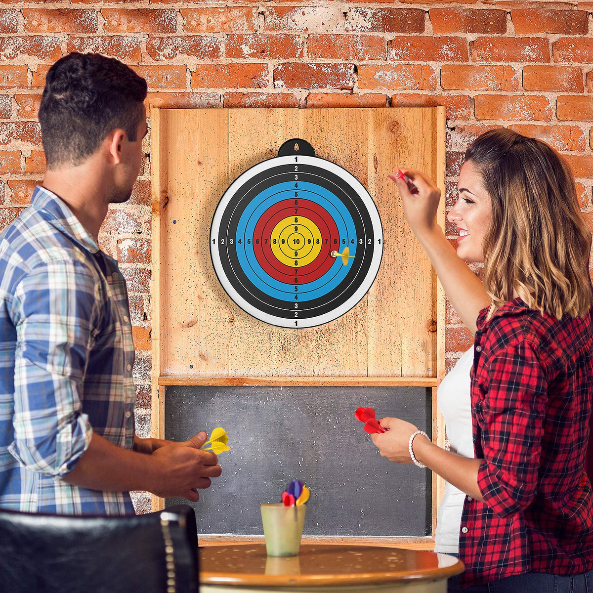 Magnetic Dart Board, 12pcs, Safe Indoor/Party Game for ages 5-12 and Adult