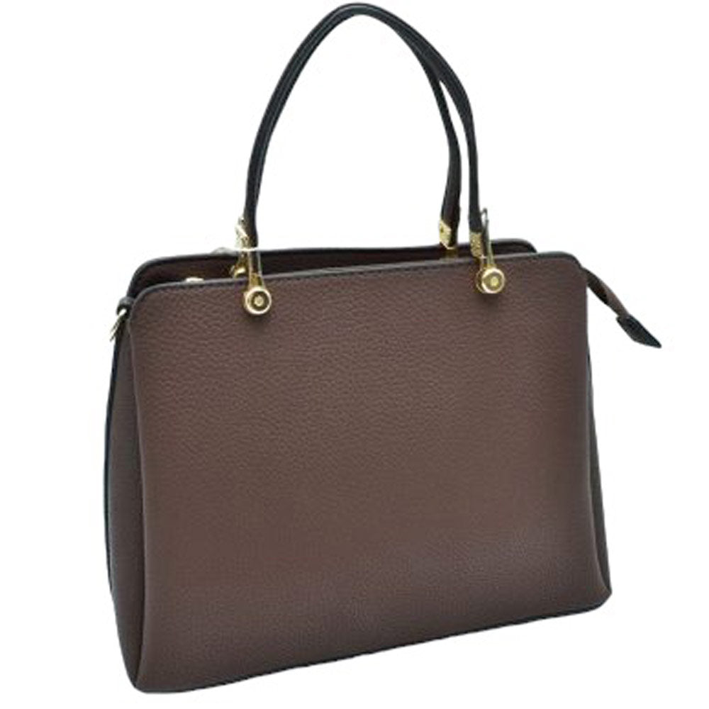 Women's Textured Faux Leather Top Handle Tote Bag