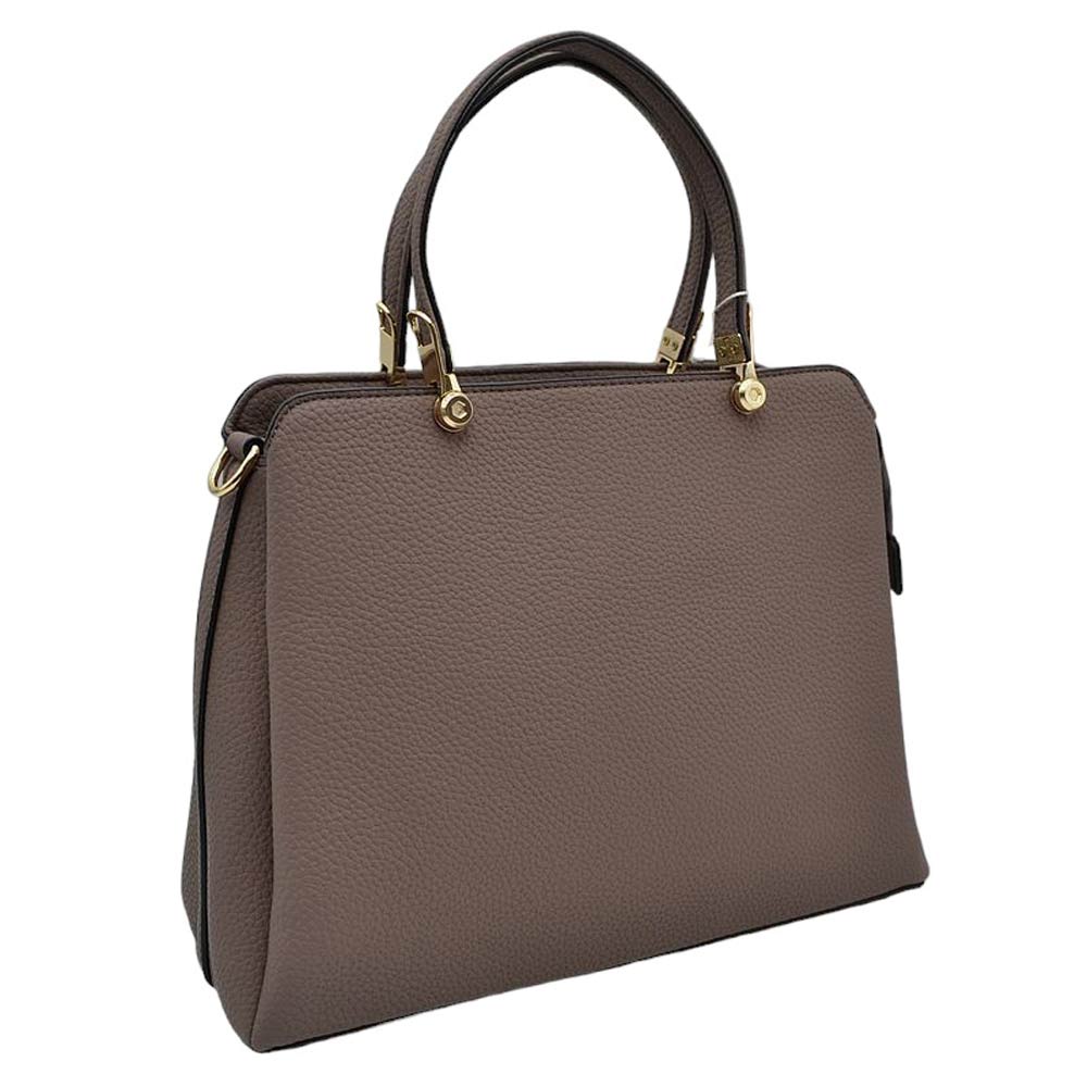 Women's Textured Faux Leather Top Handle Tote Bag