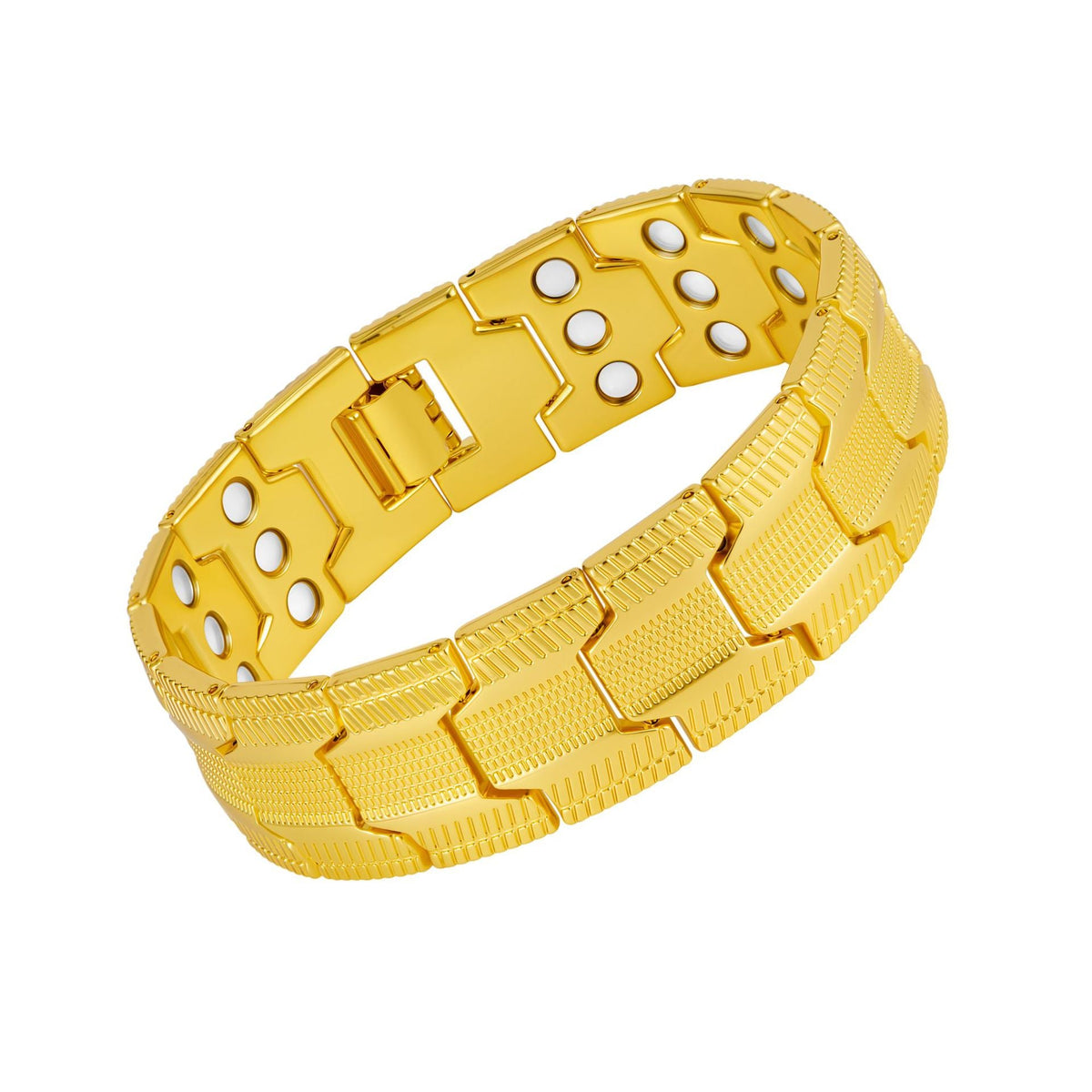 Men's Bronze Magnet Retro Wide Row Full Bracelet