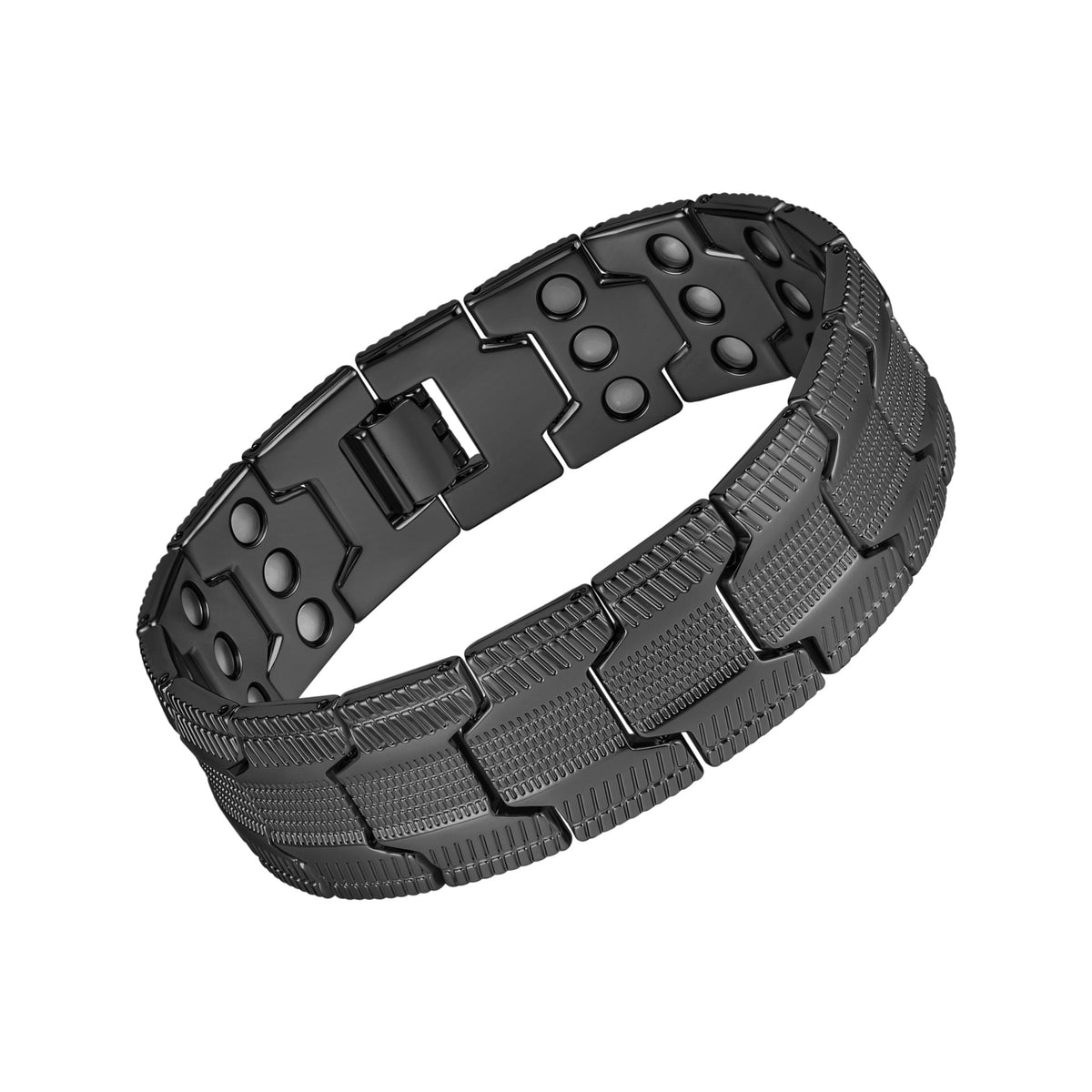 Men's Bronze Magnet Retro Wide Row Full Bracelet