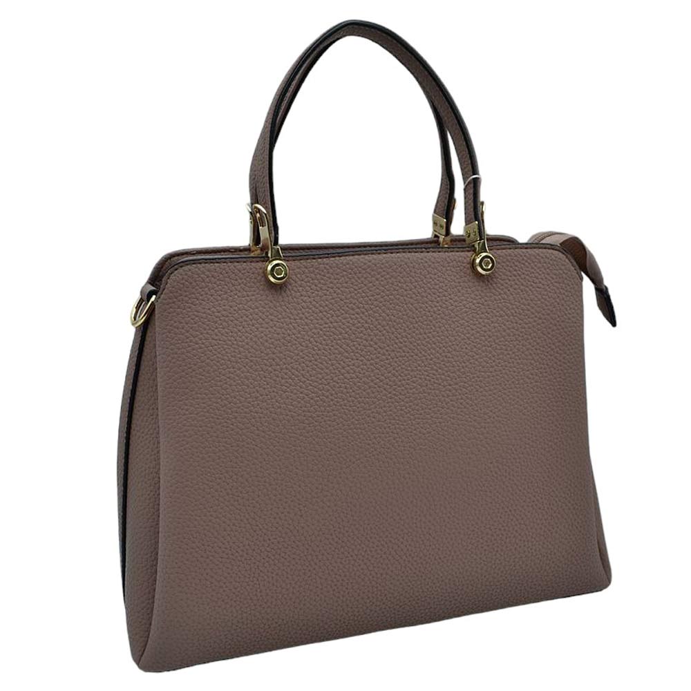 Women's Textured Faux Leather Top Handle Tote Bag