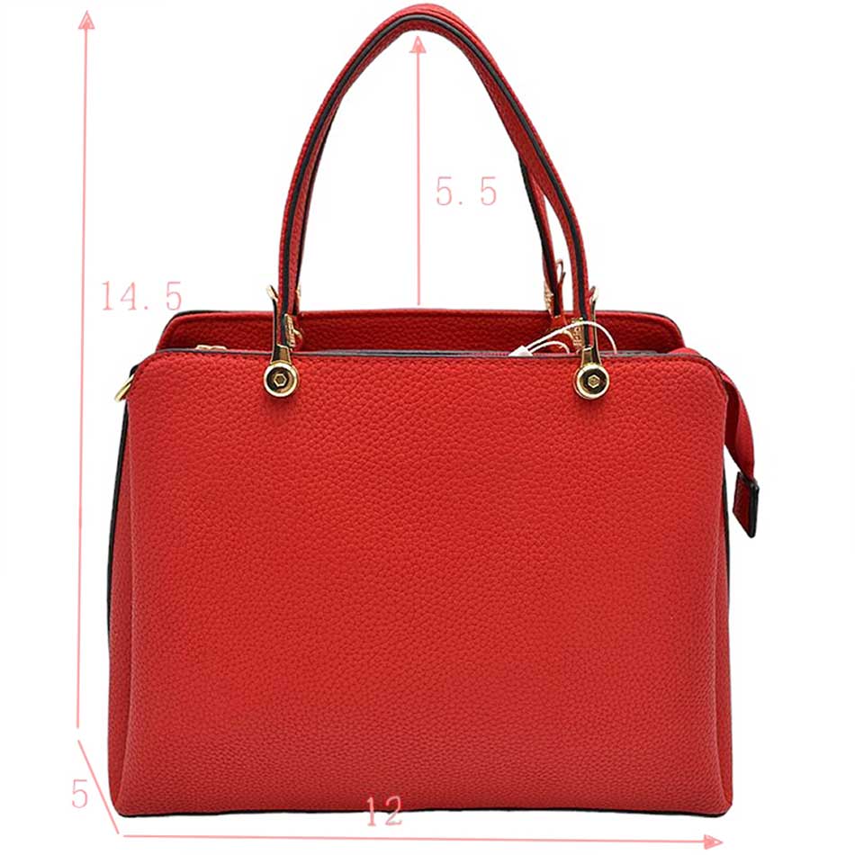 Women's Textured Faux Leather Top Handle Tote Bag