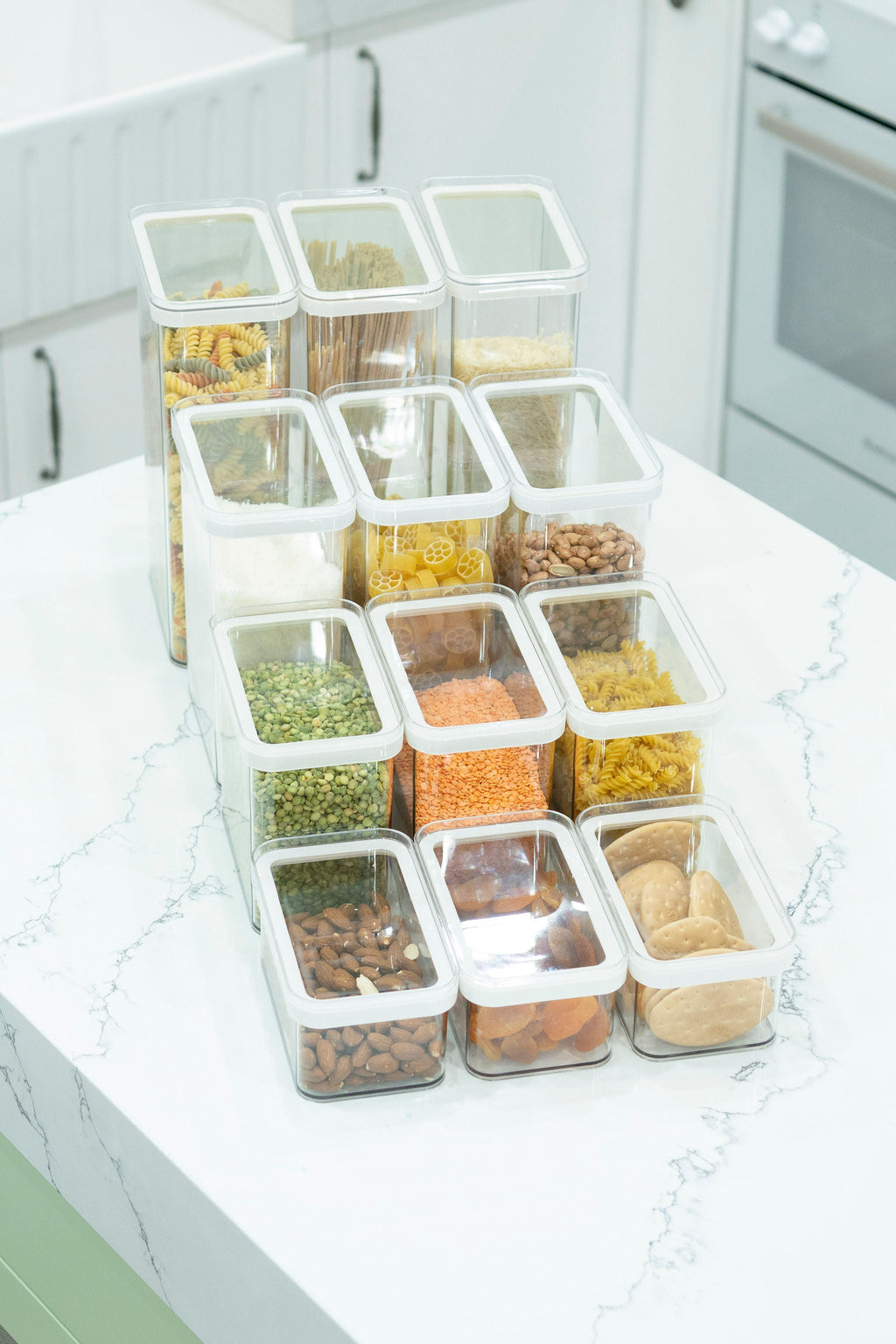 Clear Airtight Stackable Pantry Containers – 4 Sizes
