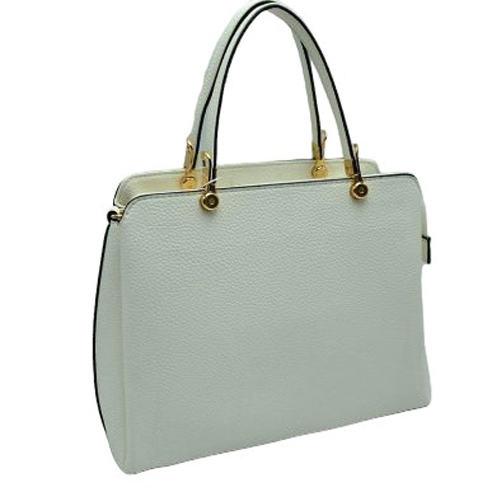 Women's Textured Faux Leather Top Handle Tote Bag
