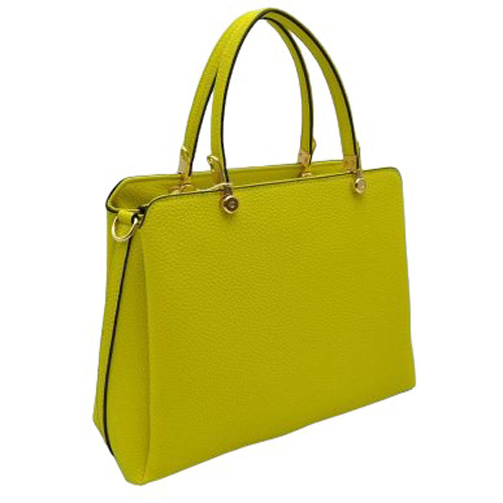 Women's Textured Faux Leather Top Handle Tote Bag